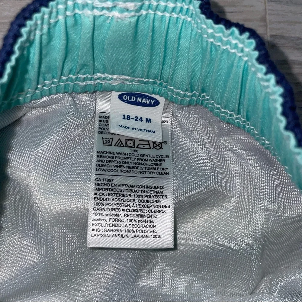 Old Navy Baby Boys Swim Trunks 18–24 Months Blue Ombre Striped Mesh Lined